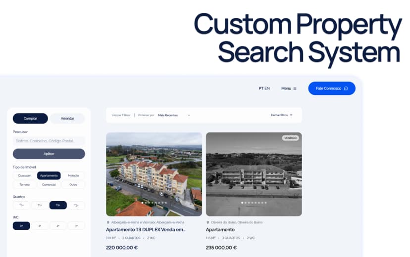 Custom property search system built for Relux